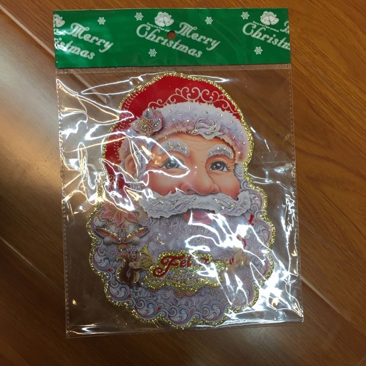 批发圣诞纸质装饰贴画圣诞老人头款式混装大号贴纸产品图