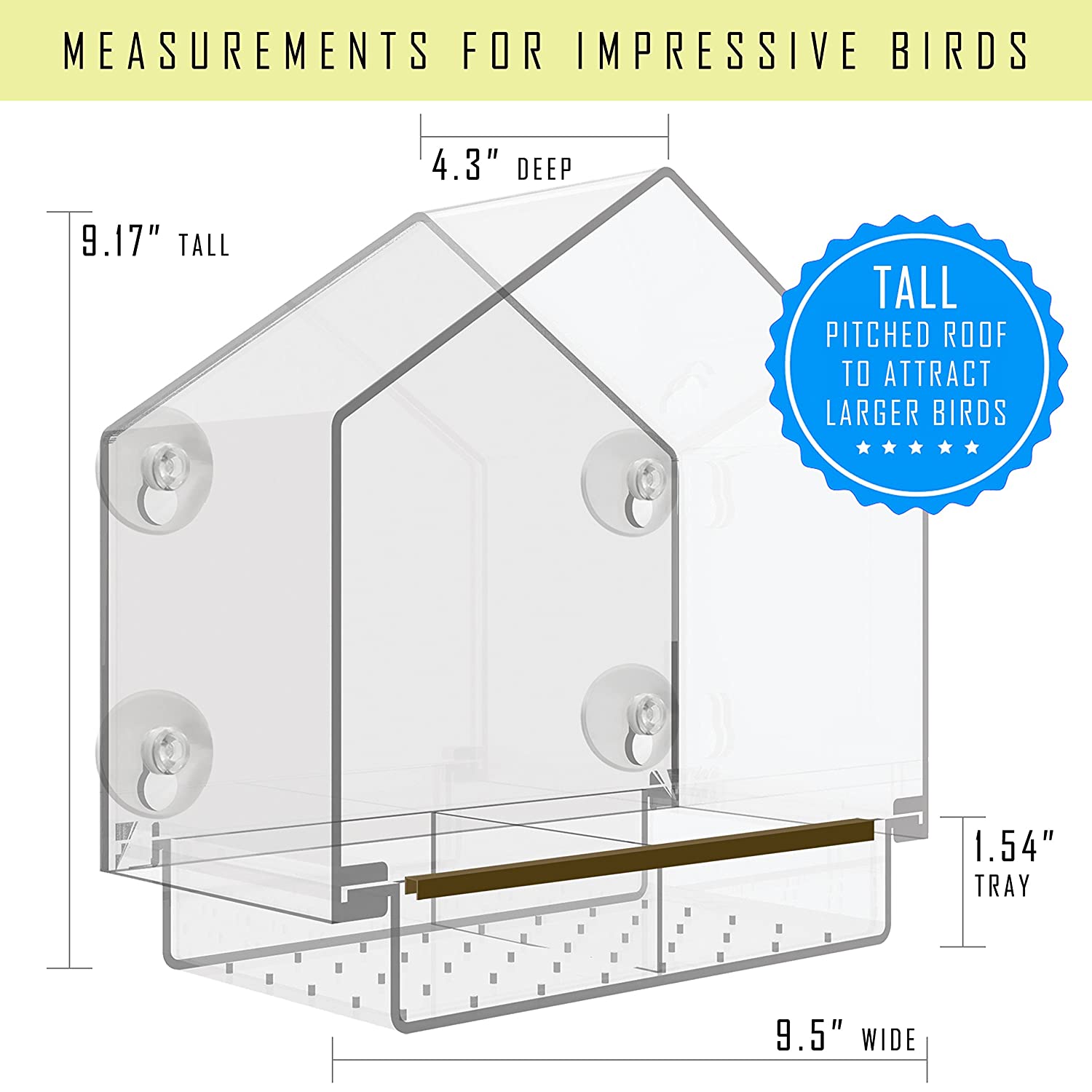 Cross-Border Explosive Bird Feeder Acrylic Transparent Outdoor Window Bird Feeder Custom Wholesale Sucker Bird Cage undefined