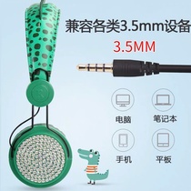 【 Thangka 】 Cute dinosaur children earphone headphone headset learning netlesson With ear protection does not hurt the ear with microphone cable K song