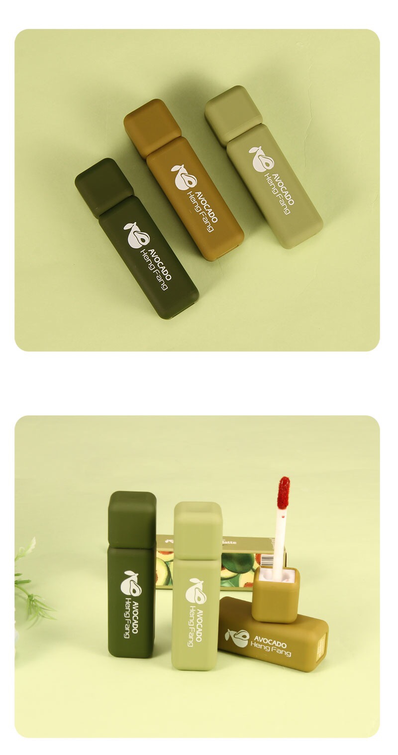 Hengfang Avocado Charm Lip Gloss 💋 H7053 light mist on the lips, the appearance level is outstanding 〇 mousse touch, light and thin, close to the matte velvet texture, moist and does not dry out 💦 personalized single item, cool and fun makeup, creating a light and textured lip makeup Application Scenario