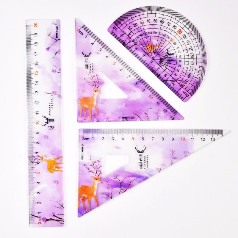 Factory direct sale bestseller 20CM transparent color sleeve ruler PVC ruler set detail image 6