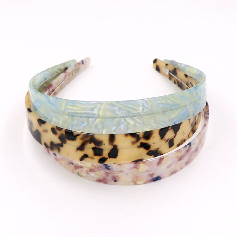 Contains Steel Wire Headband Korean Fashion Acetic Acid Plate Headband Bangs Hair Clip Leopard Print With Teeth Headband Head Accessories