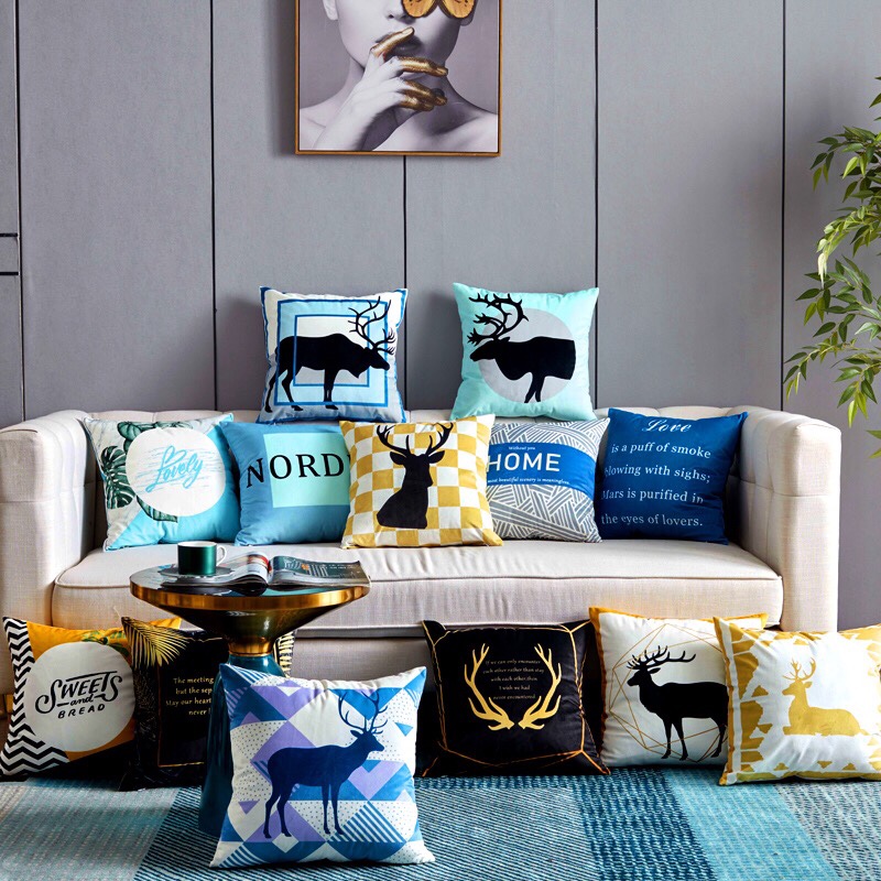 13 combination printed throw pillows thumbnail