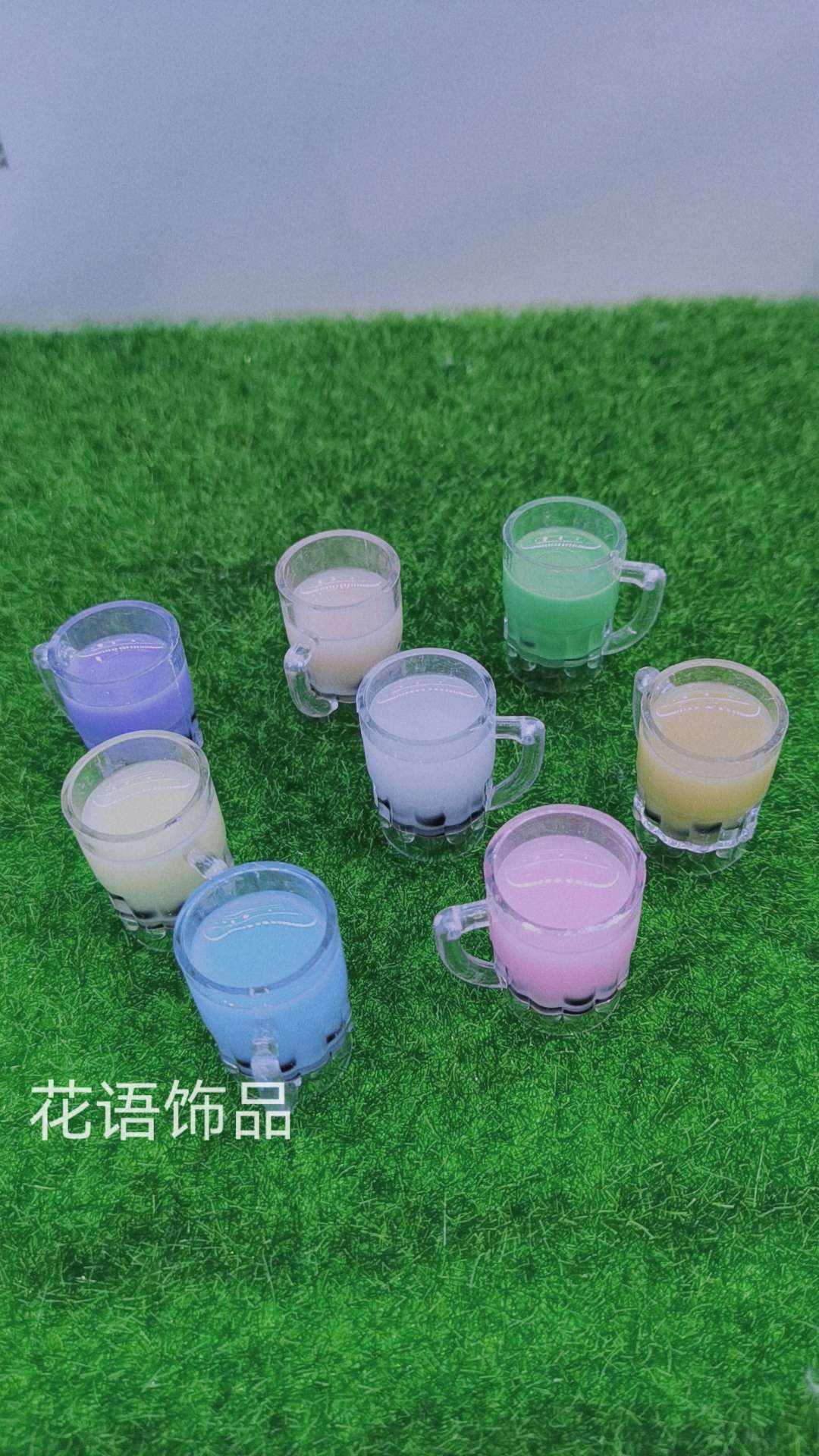 Simulated large milk tea cups
