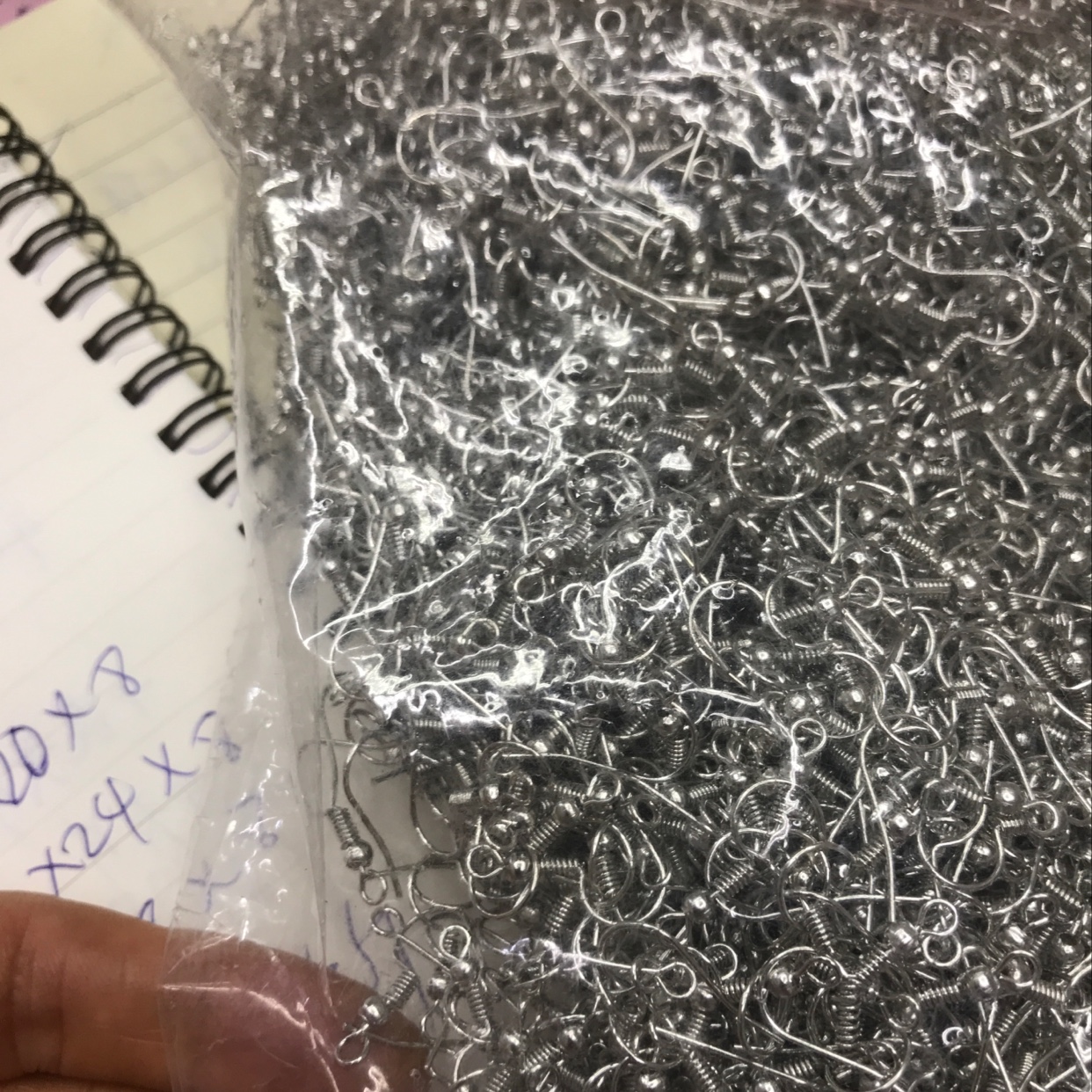 耳勾葱粉五角星铜配件花托