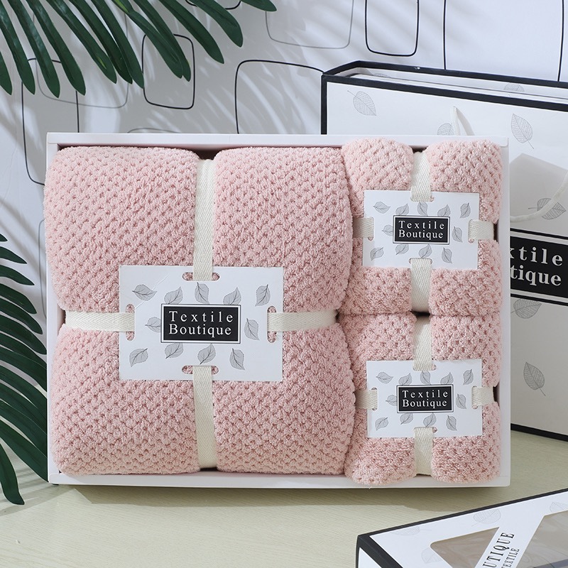 菠萝格毛巾浴巾礼盒包装，颜色清爽淡雅清新，手感舒适，欢迎订购