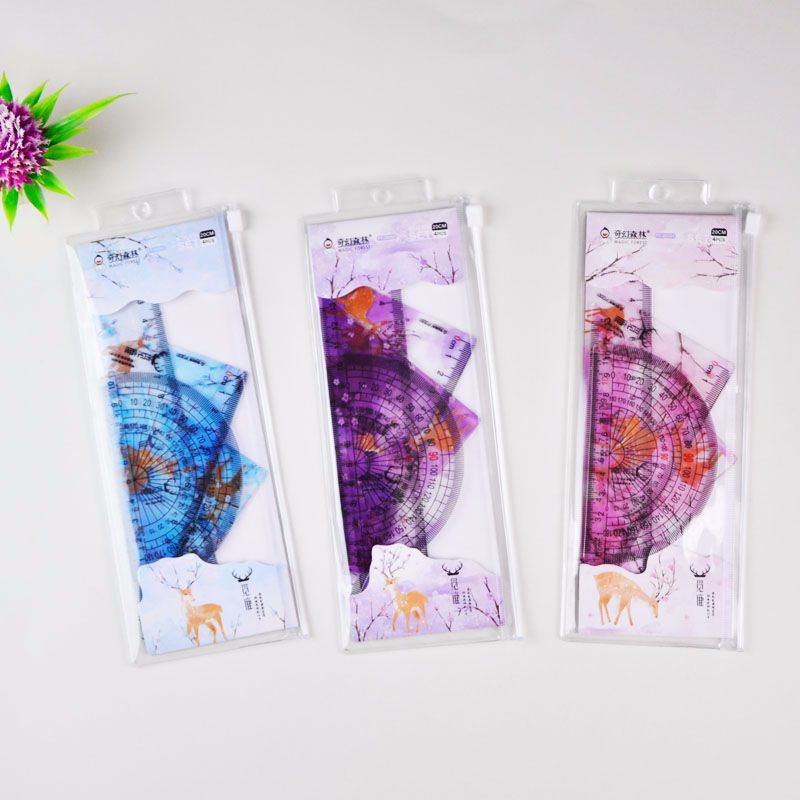 Factory direct sale bestseller 20CM transparent color sleeve ruler PVC ruler set detail image 8