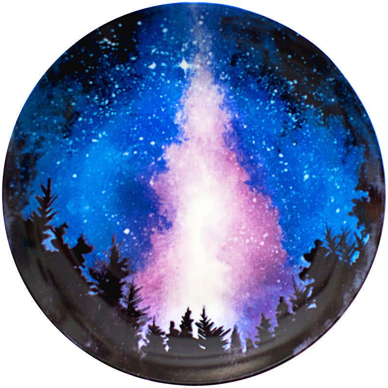 10-inch Nordic-style European starry sky Western plate, steak count, heart plate, decorative plate, artistic plate detail image 6