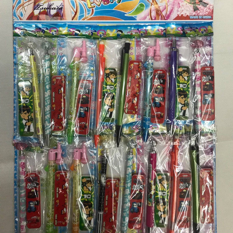 Street stall supply of children's stationery toys 20 packs of one card automatic pen refi