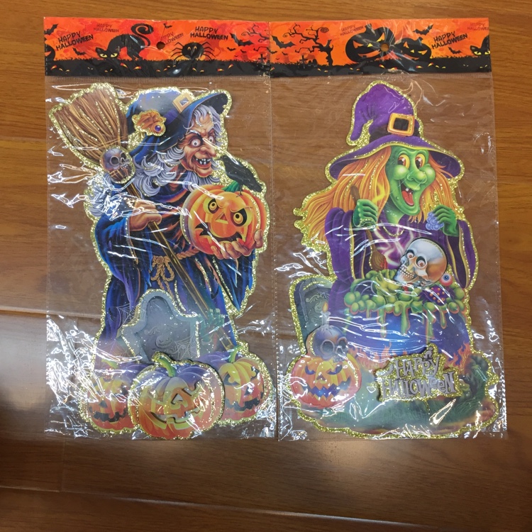 工厂直销万圣贴纸混装大号万圣节日贴画鬼节装饰画