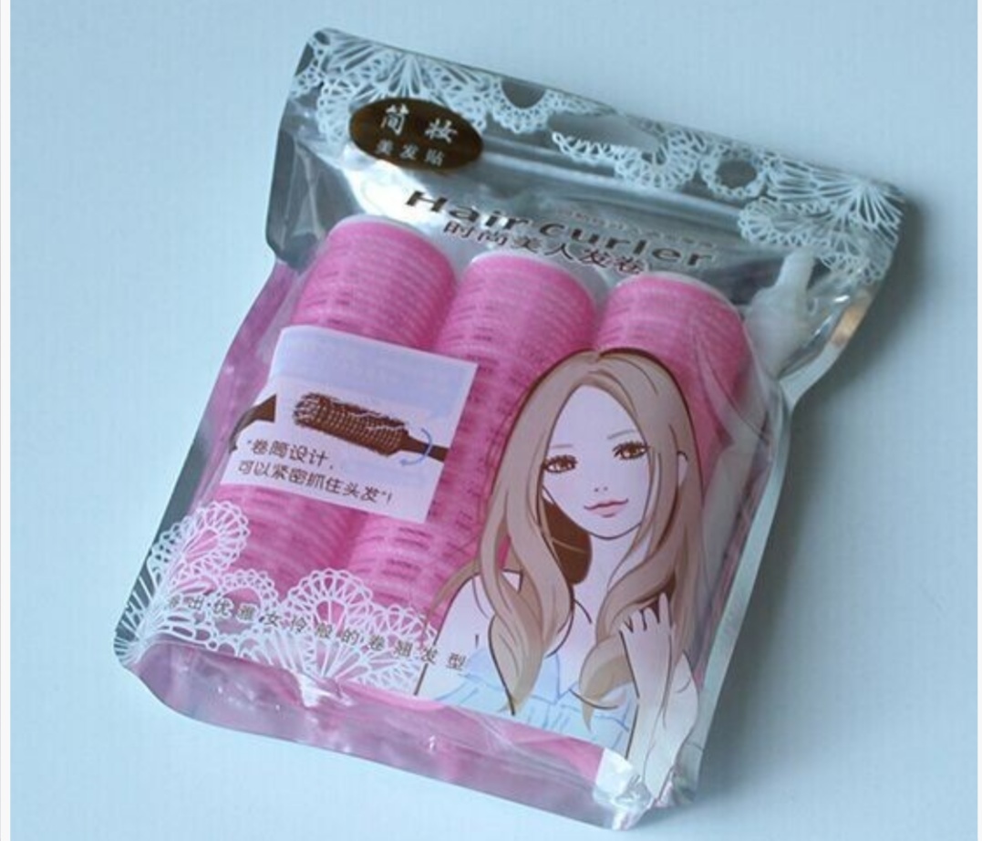 Simple makeup round barrel hair curls, 3 sets of Velcro self-adhesive hair curls, handmade curling hair care tool 13126