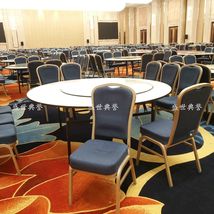 上海五星级酒店宴会厅婚礼家具定做度假酒店婚宴餐桌椅铝合金餐椅