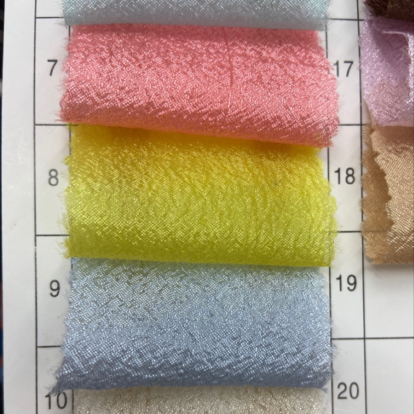 Light Blue Clothing Fabric New Fabric Kapok Seersucker Wood Cotton Gauze Flowing Gauze Cloth Dress