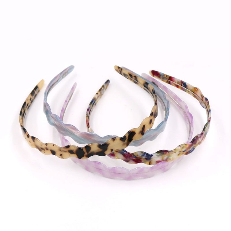 New Headband Bangs Hair Acetate Sheet Headband Headband Fashion Hairband Steel Wire Headband Wavy Band Teeth Headband full figure
