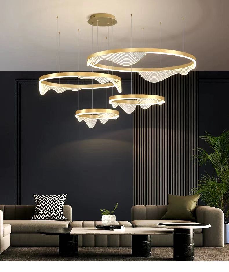 Nordic-style chandelier and living room lamp, new simple, modern and elegant lighting combination, whole house package, Internet red light