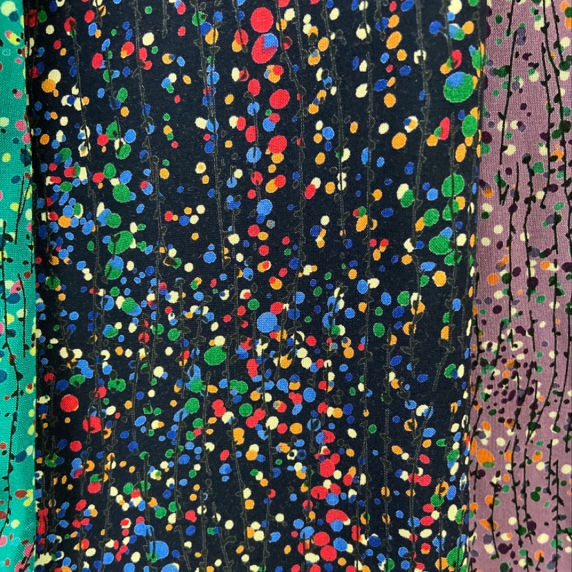 Black Pattern Carved Printed Rayon Cotton Clothing Fabric Ornaments Handicrafts Headwear Fabric Multi-Color Optional details Picture