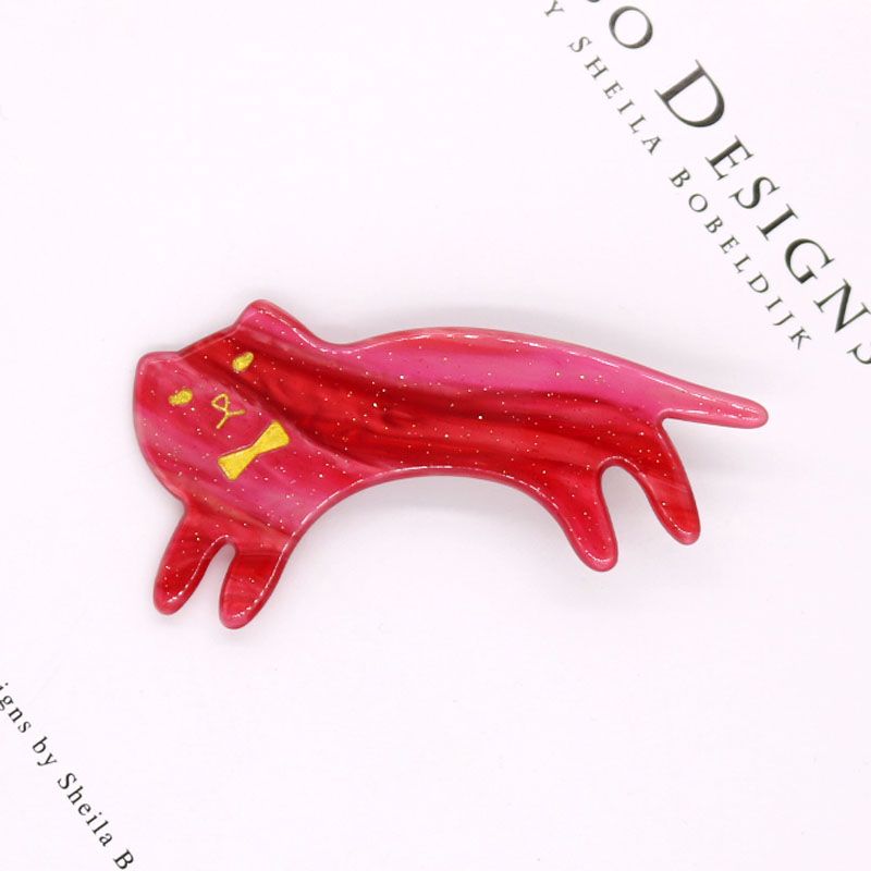 Japanese and Korean starry sky cat duckbeak clips, colorful acetate hair clips, large edge clips, acrylic bangs clips, small animal hair accessories detail image 4