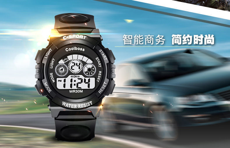 Factory direct sales of seven-color luminous multi-functional sports children's watches, boys' and girls' electronic watches, and primary and secondary school students' watches detail image 9