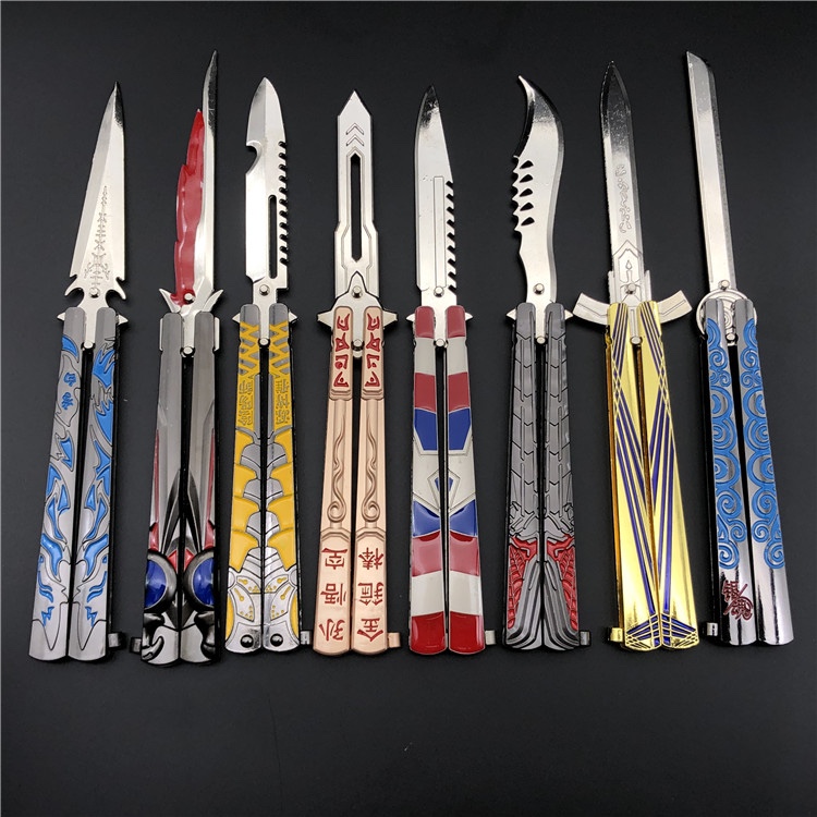The alloy weapon model of the butterfly blade slicing training tool for the anime peripheral "Naruto One Piece: Demon Slayer" has not been sharpened details Picture