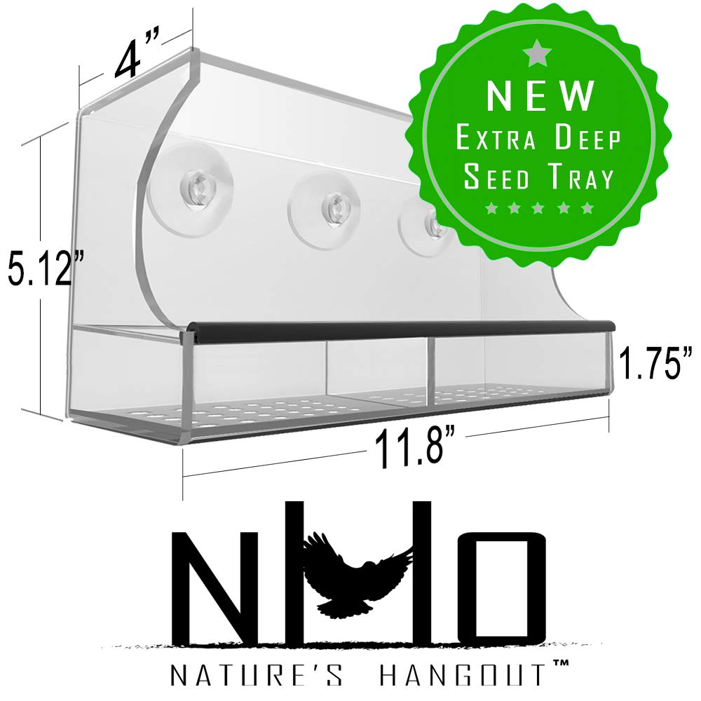 Cross-Border Explosive Bird Feeder Acrylic Transparent Outdoor Window Bird Feeder Custom Wholesale Sucker Bird Cage Specification drawing