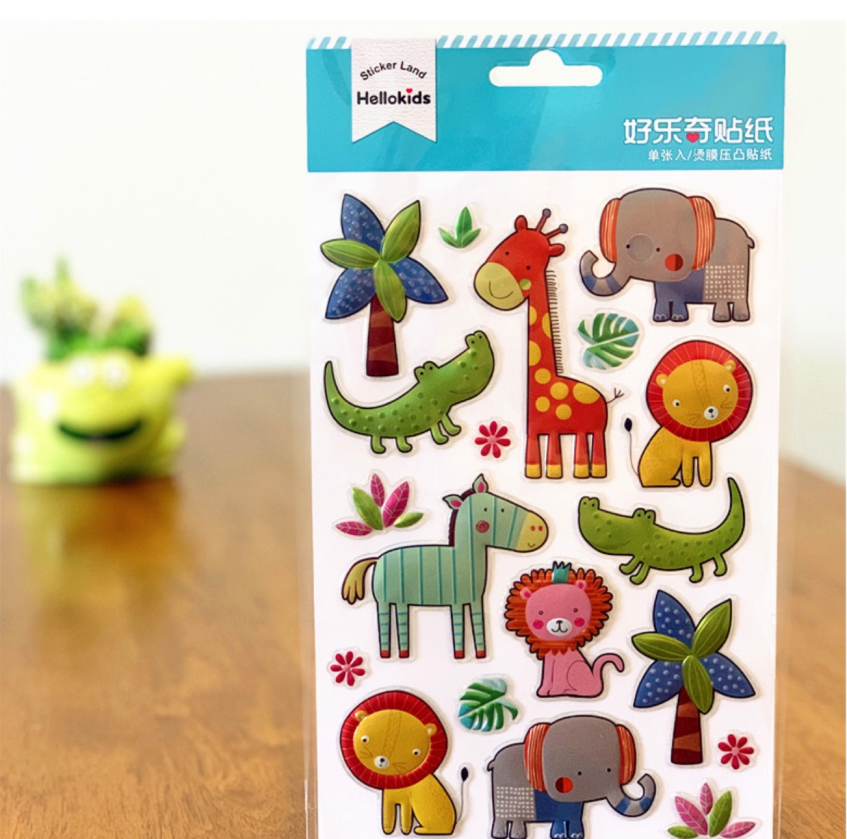 Medium sized blister stickers 3d PVC bump stickers cartoon animals