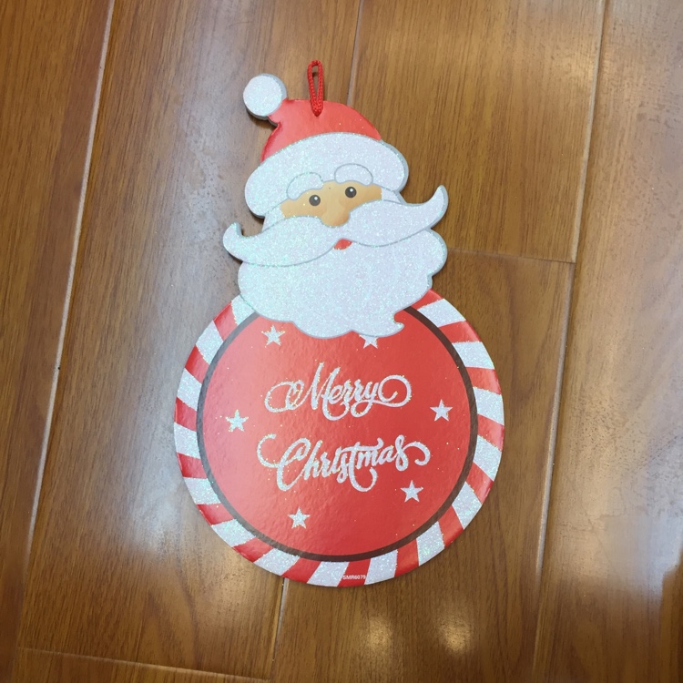 Factory direct sales and wholesale of Christmas decorations, cartoon Santa Claus, English "Merry Christmas", crystal powder Christmas pendants