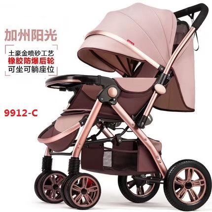 Baby stroller, portable folding children's stroller, shock-absorbing four-wheel stroller for newborns 9912c detail image 1