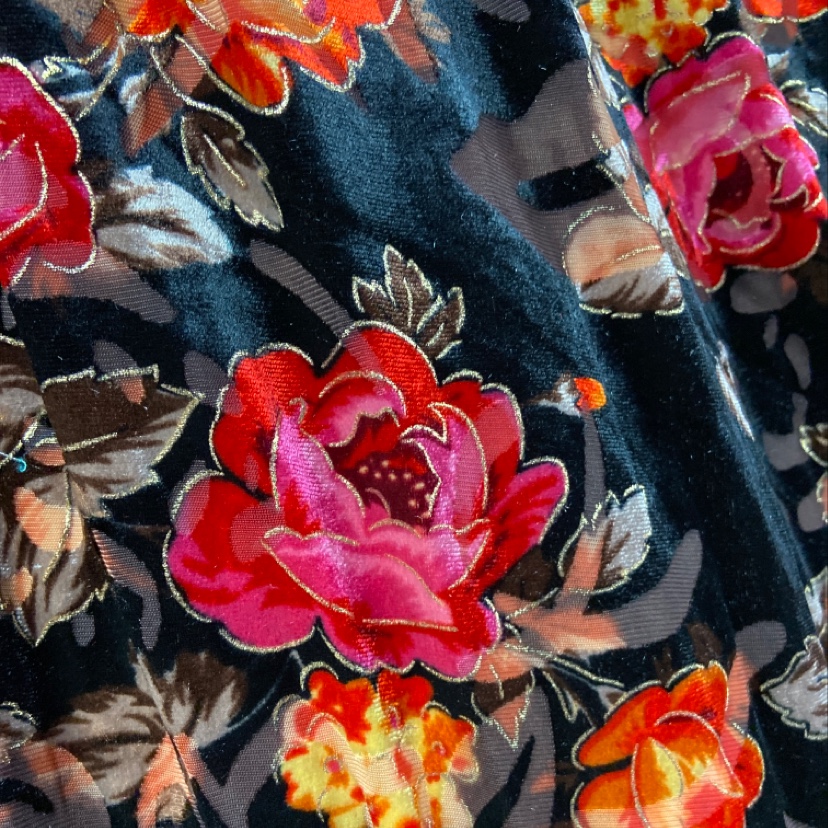 大花韩国绒布料服装装饰品工艺品头饰布料细节图