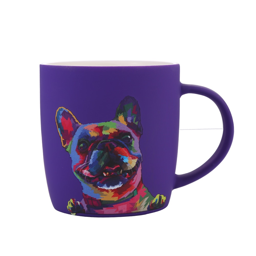 Daily-use ceramic cups, mugs, low-temperature baked flower creative animal head colored glazed cups detail image 5