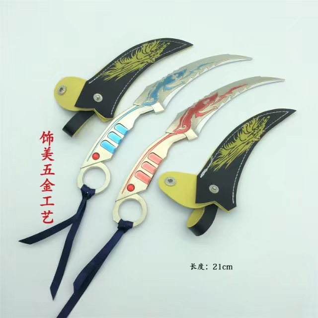 Factory direct sales of exquisite alloy 21-centimeter leather sheath knives, uncut crossing weapons, keychains, pendants and ornaments undefined