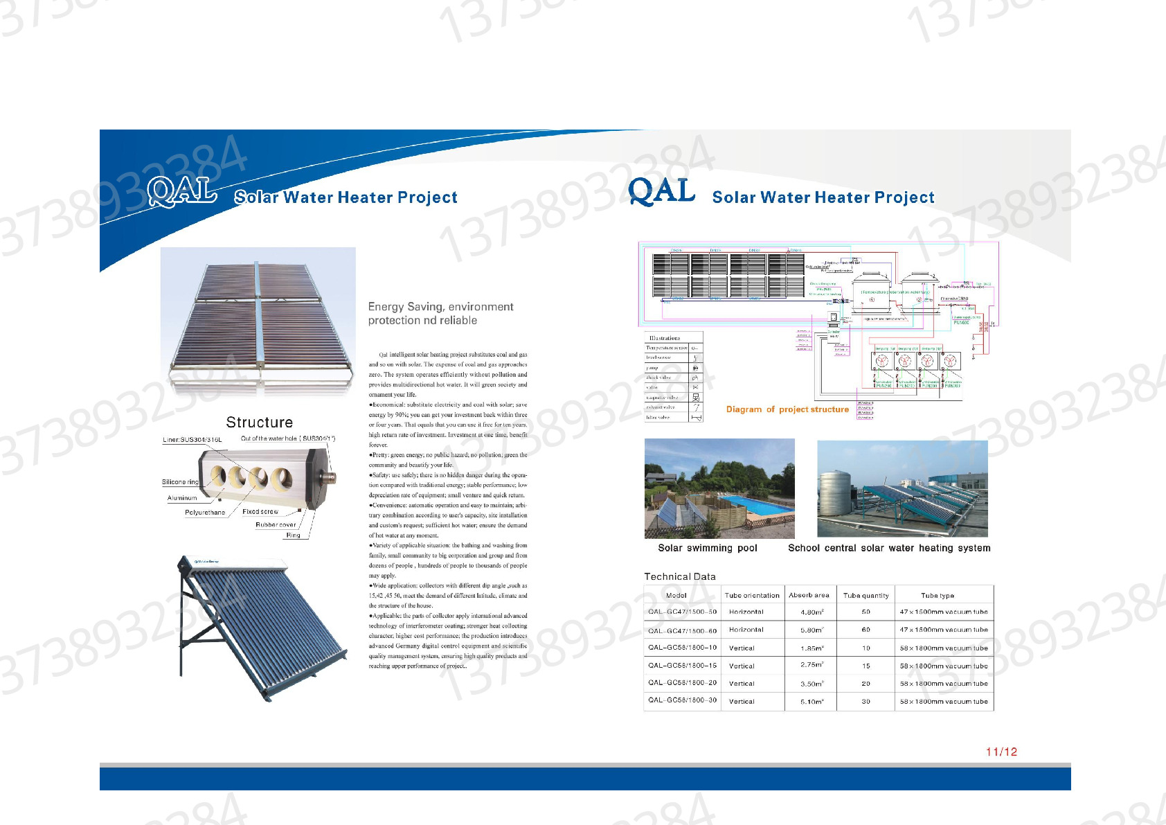 太阳能热水器铝合金支架20管200L solar water heater 热水器详情图12