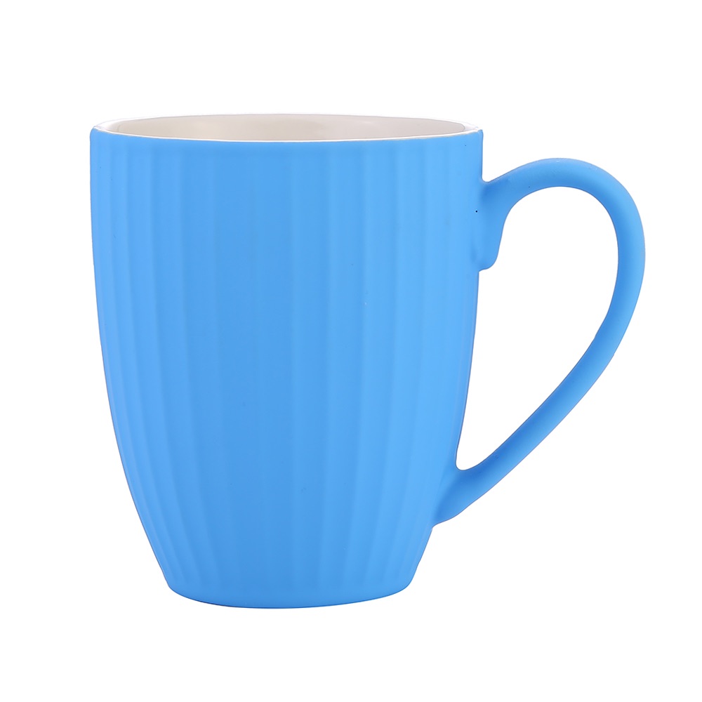 Daily-use ceramic cups, embossed drum-shaped cups, low-temperature colored glaze coffee cups details Picture