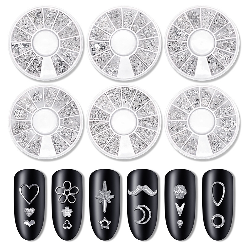 Nail Ornaments Rivet Accessories Manufacturers Direct / 10,000 Nail Ornaments Star Moon Rivet Day is hollow Alloy Nail decoration Rivet Accessories Manufacturers Direct / 10,000 thumbnail