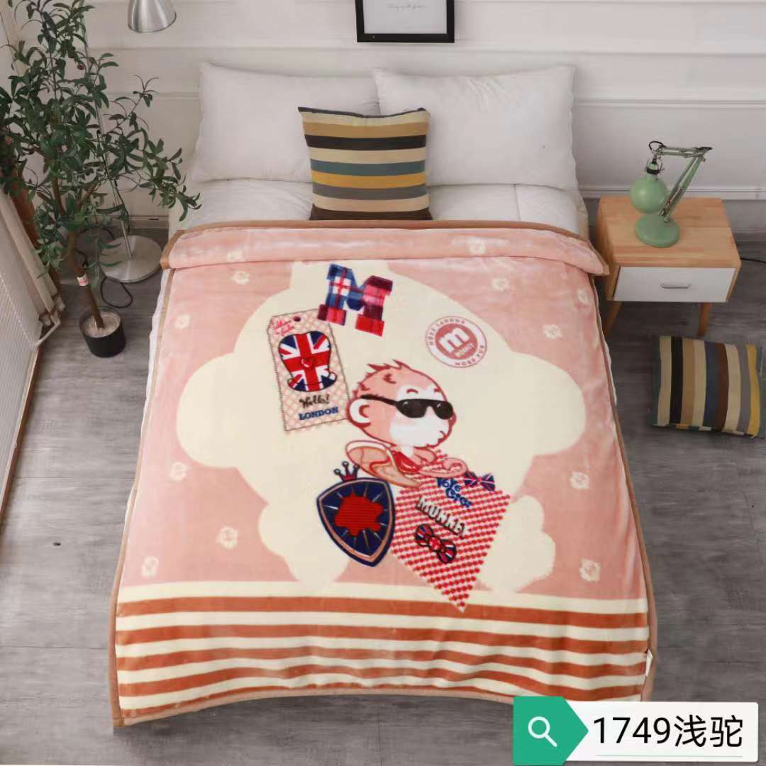 Manufacturers Direct Child Blanket Blanket Student Blanket Super Soft Skin Cover Blanket Blanket Wholesale Foreign Trade A Hair Light Camel 66 full figure