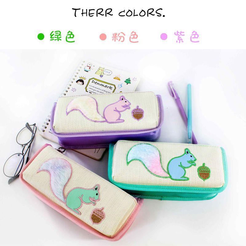 Jungle Sprite bag simple fashion primary and secondary school students fresh Ins stationery bag exam pen bag thumbnail