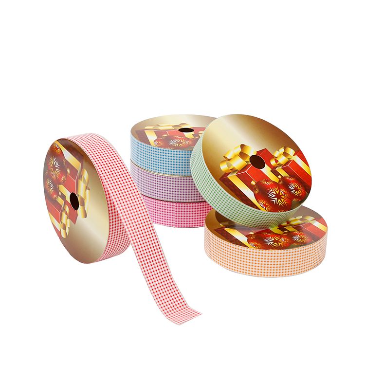 2.5CM*25M 6个/OPP 单面格子塑料彩带厂家直销详情图5