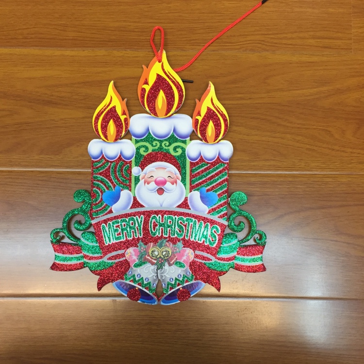 批发圣诞泡沫装饰挂件英文圣诞快乐彩色红绿粉挂件