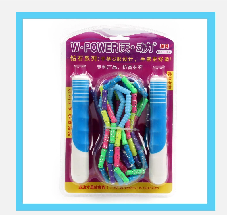 Genuine Wopower Flower bamboo-joint skipping rope with diamond-encrusted beaded sections, adult fitness exercise, student speed training skipping rope Application Scenario