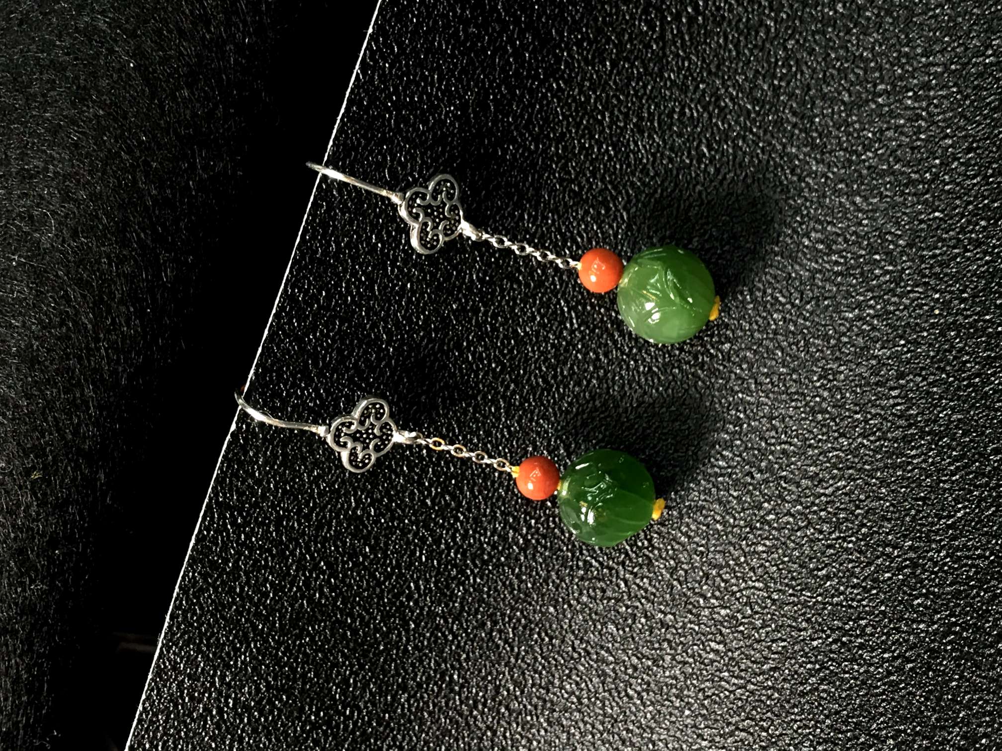 Hetian jade earrings