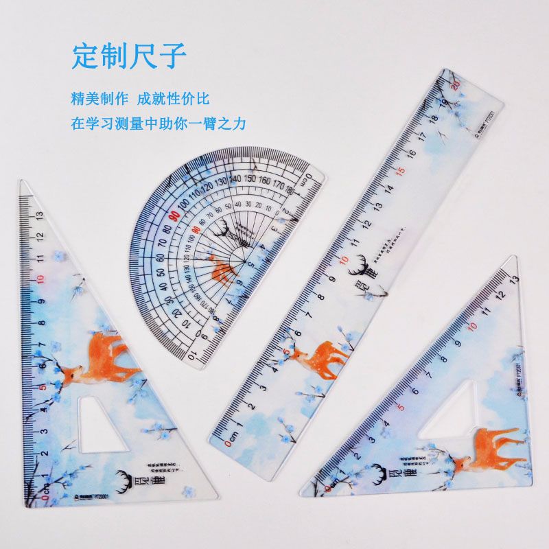 Factory direct sale bestseller 20CM transparent color sleeve ruler PVC ruler set detail image 2