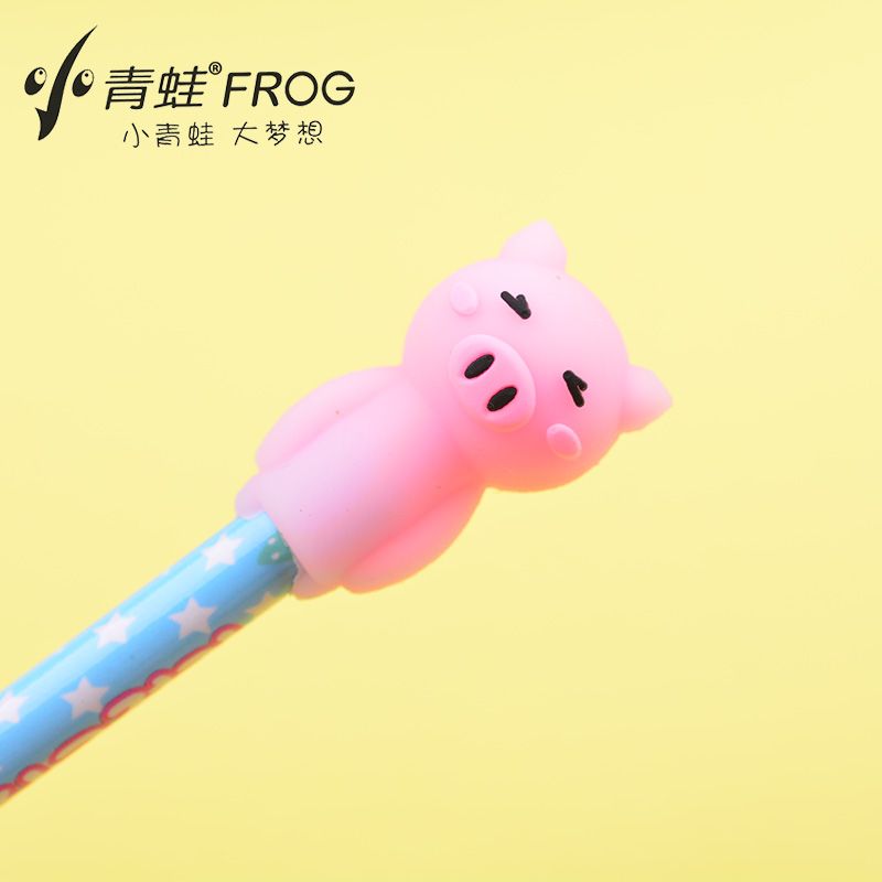 Little Frog Pencil Cover Pink cartoon Pig Pencil cap cover extends pencil life 3044