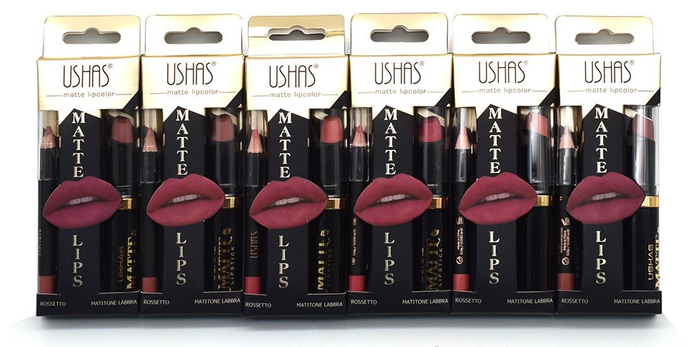 【24套装】CS390B 口红加唇线笔USHAS 哑光防水不脱色礼盒装新款