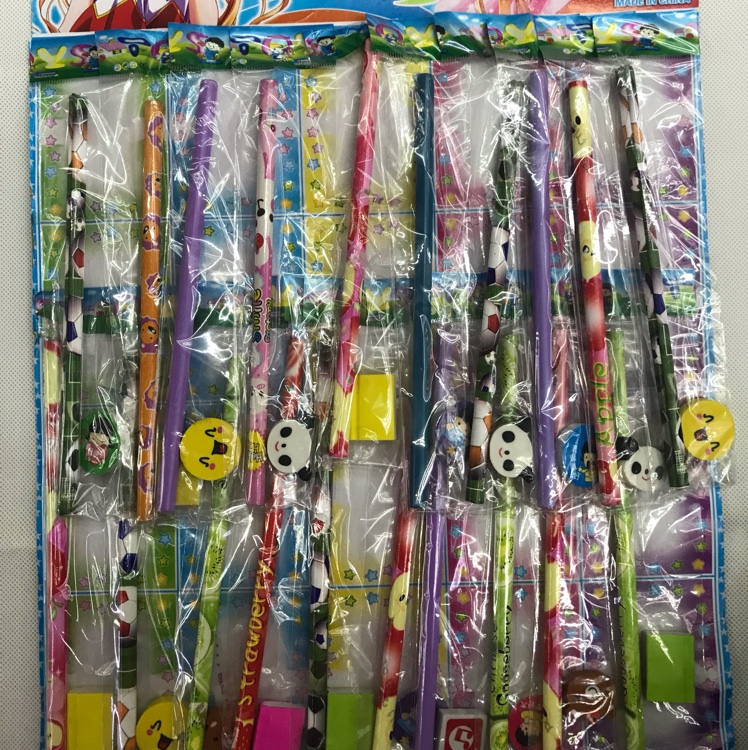 Street stall supply of children's stationery toys 20 packs of one-card pencils and erasers thumbnail