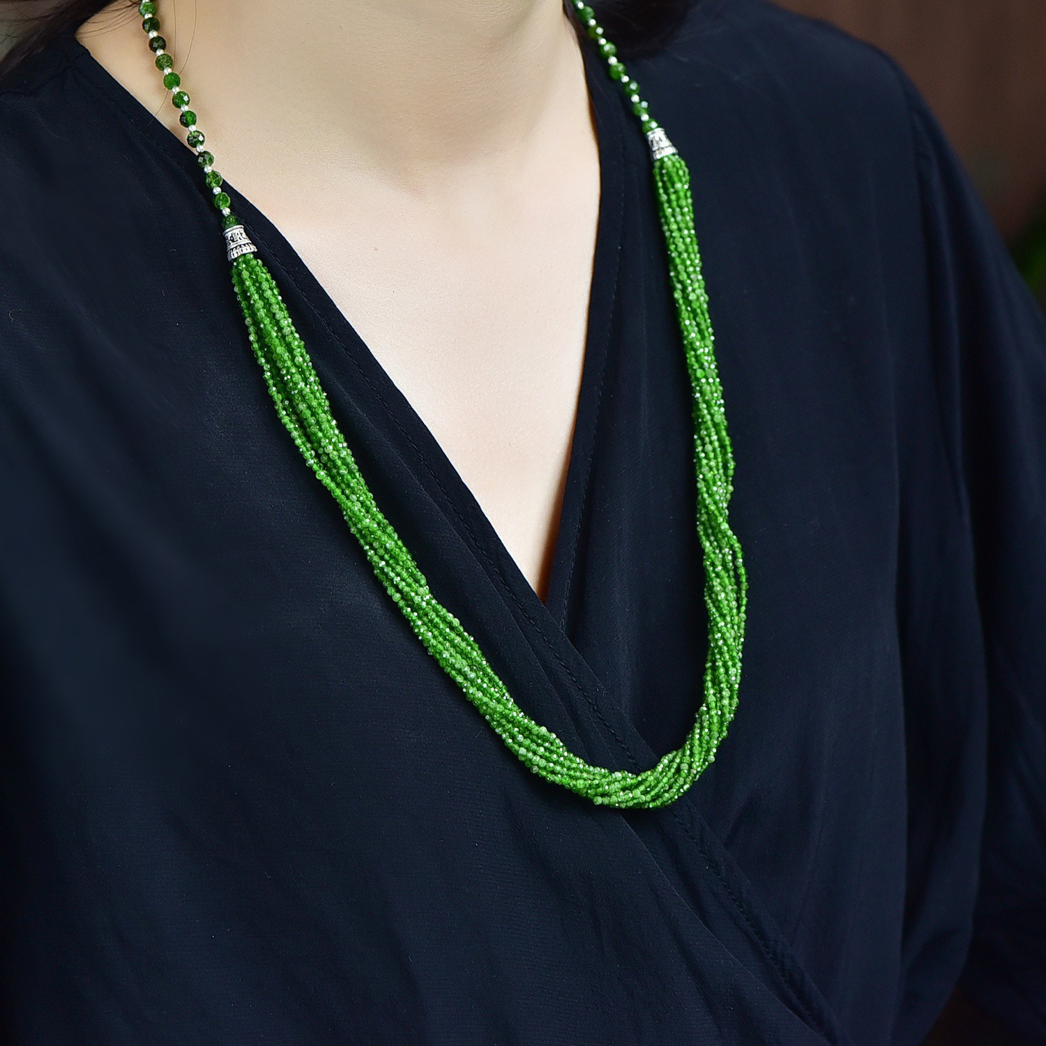 天然切面透辉石项链 进口珠宝项链  进口商品详情图7