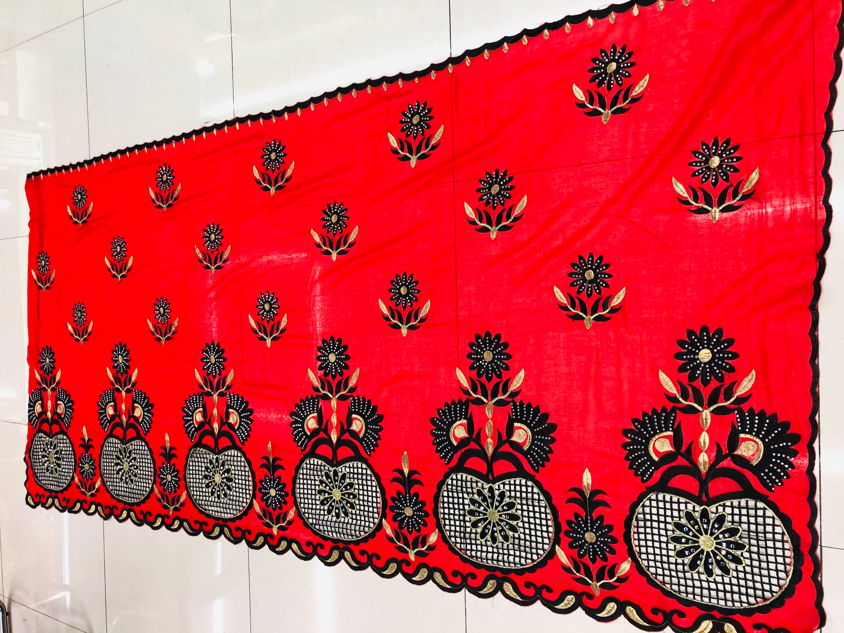 Foreign Trade Embroidery Hot Melt Drill Scarf Africa Middle East Fashion Women's Shawl Specification drawing