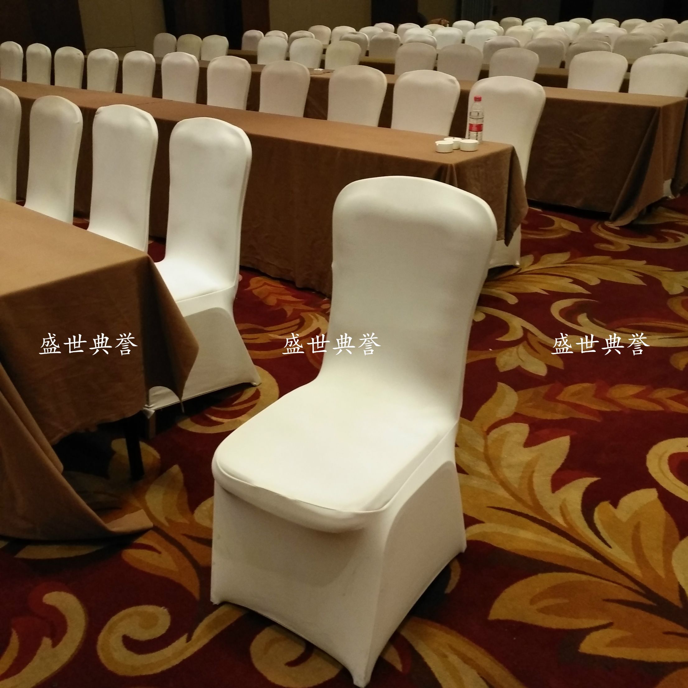 杭州星级酒店宴会椅套餐厅婚宴酒席布草宴会中心加厚弹力椅套定做详情图1