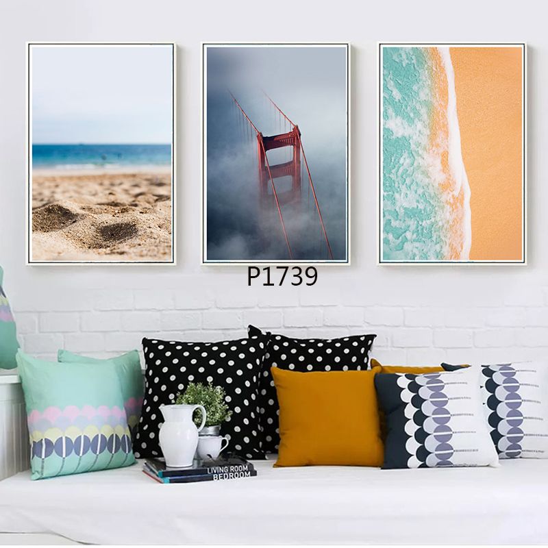 Factory direct sales of beach combination paintings, Nordic simple and fresh mural pictures, custom decorative paintings, spray-painted oil paintings