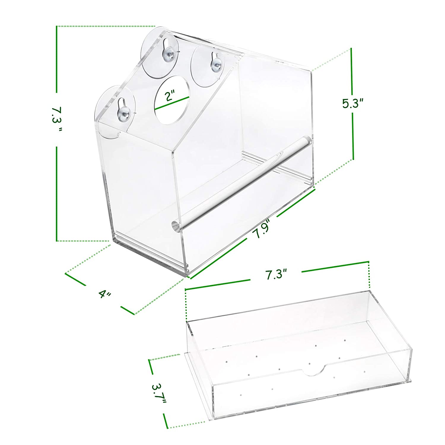 Cross-Border Explosive Bird Feeder Acrylic Transparent Outdoor Window Bird Feeder Custom Wholesale Sucker Bird Cage undefined