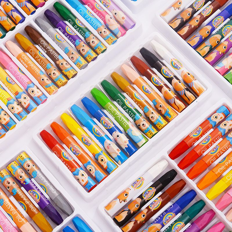 Oil painting stick quality 12 color washable hands free Kindergarten art wax pen baby painting pen set thumbnail
