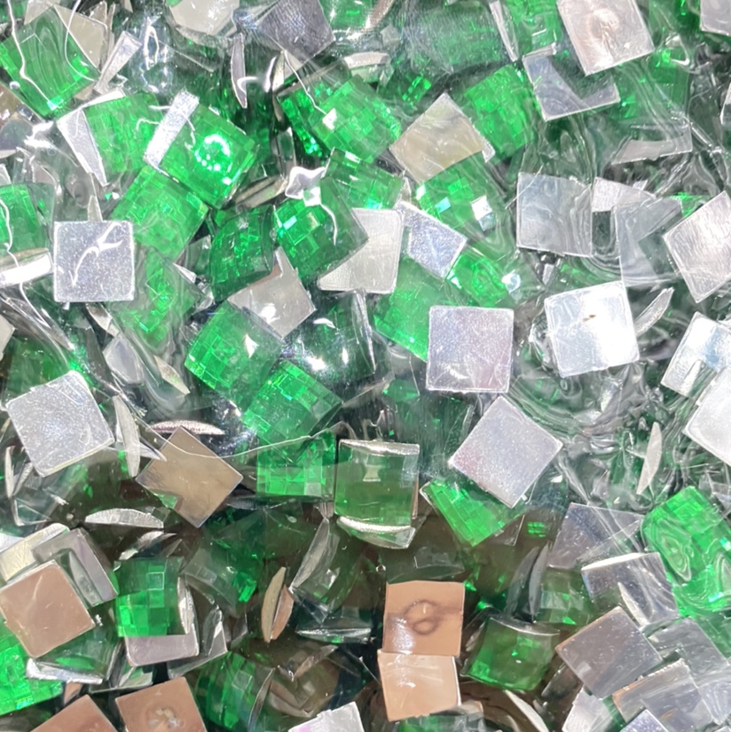 Small rectangular light green multi-cut DIY rhinestone nail clothing accessories thumbnail